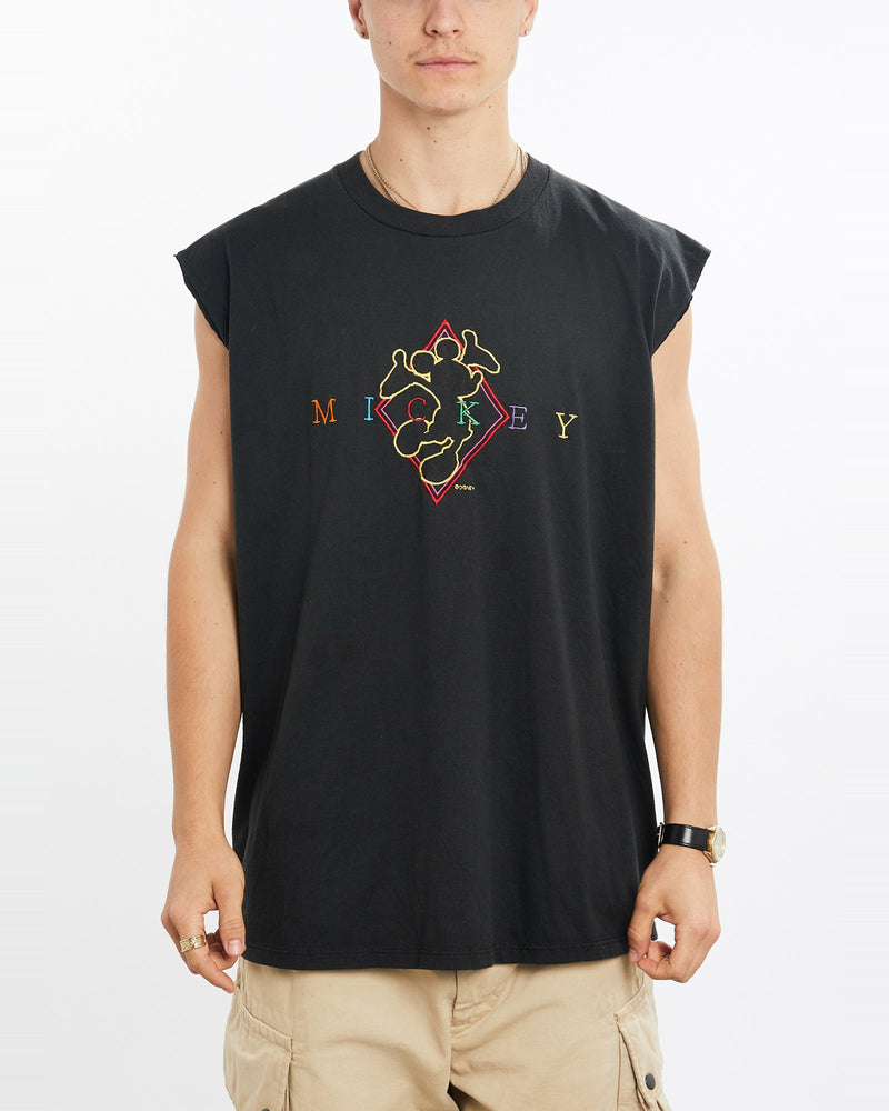 Vintage, 90s, Disney, Mickey, Mouse, Tank, The Real Deal, size large, colour Black, newtown, sydney, australia, thrift store, opshop, preloved, secondhand, sustainable, retro, antique, 70s, 80s, 90s, 2000s, 00s, fashion, clothing, streetwear, trendy, garment, style, boutique, store, shop, archive, sale, cheap, best, top, T-Shirts