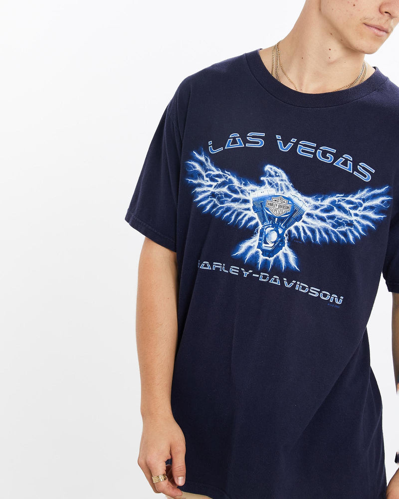 Vintage, Harley, Davidson, Tee, The Real Deal, size large, colour Navy, newtown, sydney, australia, thrift store, opshop, preloved, secondhand, sustainable, retro, antique, 70s, 80s, 90s, 2000s, 00s, fashion, clothing, streetwear, trendy, garment, style, boutique, store, shop, archive, sale, cheap, best, top, T-Shirts