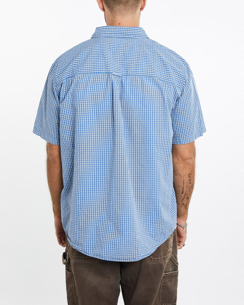 Vintage, 90s, Chaps, Ralph, Lauren, Short, Sleeve, Button, Up, Shirt, The Real Deal, size extra large, colour Blue, newtown, sydney, australia, thrift store, opshop, preloved, secondhand, sustainable, retro, antique, 70s, 80s, 90s, 2000s, 00s, fashion, clothing, streetwear, trendy, garment, style, boutique, store, shop, archive, sale, cheap, best, top, Shirts