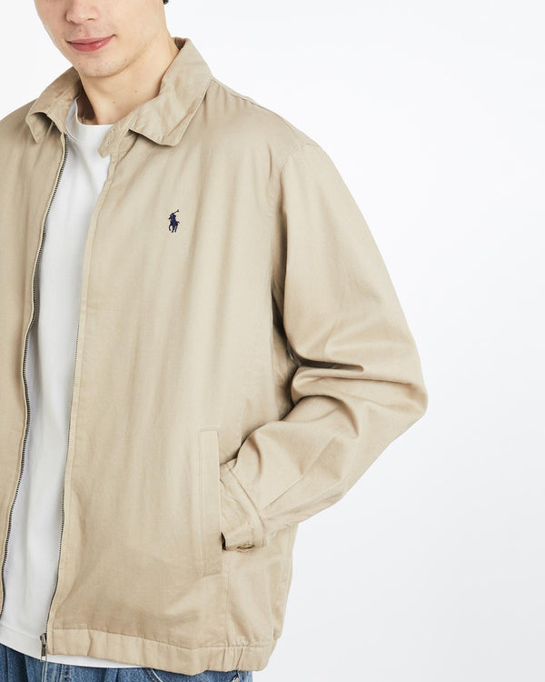 Vintage, 90s, Polo, Ralph, Lauren, Harrington, Jacket, The Real Deal, size extra large, colour Beige, newtown, sydney, australia, thrift store, opshop, preloved, secondhand, sustainable, retro, antique, 70s, 80s, 90s, 2000s, 00s, fashion, clothing, streetwear, trendy, garment, style, boutique, store, shop, archive, sale, cheap, best, top, Jackets