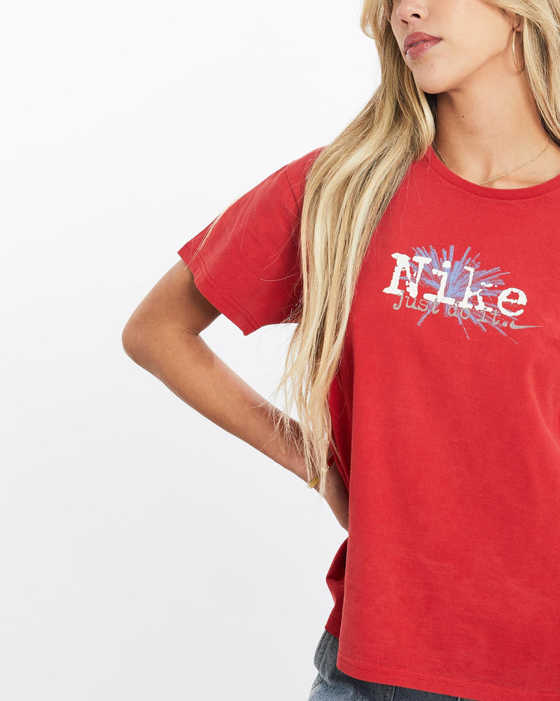 Vintage, Nike, Tee, The Real Deal, size extra small, colour Red, newtown, sydney, australia, thrift store, opshop, preloved, secondhand, sustainable, retro, antique, 70s, 80s, 90s, 2000s, 00s, fashion, clothing, streetwear, trendy, garment, style, boutique, store, shop, archive, sale, cheap, best, top, T-Shirts