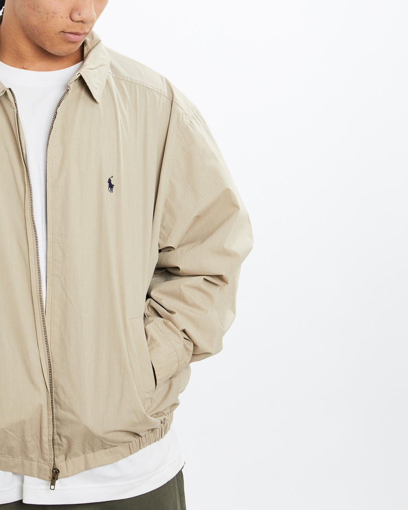 Vintage, 90s, Polo, Ralph, Lauren, Harrington, Jacket, The Real Deal, size extra large, colour Beige, newtown, sydney, australia, thrift store, opshop, preloved, secondhand, sustainable, retro, antique, 70s, 80s, 90s, 2000s, 00s, fashion, clothing, streetwear, trendy, garment, style, boutique, store, shop, archive, sale, cheap, best, top, Jackets