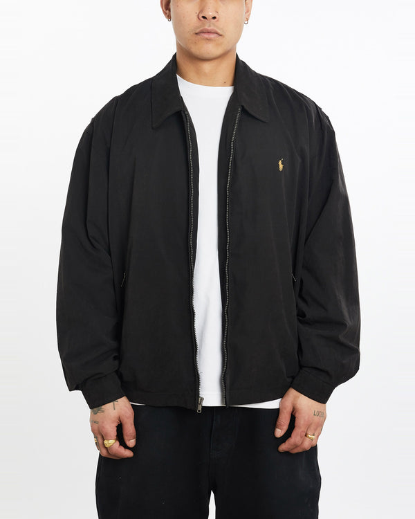 Vintage, 90s, Polo, Ralph, Lauren, Harrington, Jacket, The Real Deal, size extra large, colour Black, newtown, sydney, australia, thrift store, opshop, preloved, secondhand, sustainable, retro, antique, 70s, 80s, 90s, 2000s, 00s, fashion, clothing, streetwear, trendy, garment, style, boutique, store, shop, archive, sale, cheap, best, top, Jackets