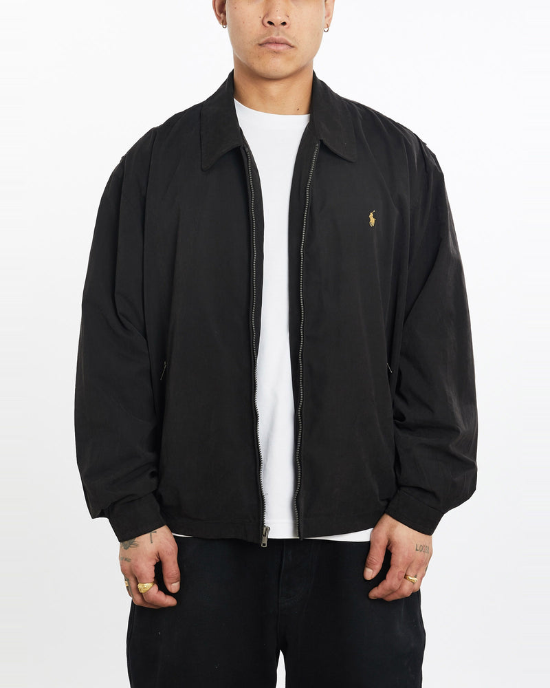 Vintage, 90s, Polo, Ralph, Lauren, Harrington, Jacket, The Real Deal, size extra large, colour Black, newtown, sydney, australia, thrift store, opshop, preloved, secondhand, sustainable, retro, antique, 70s, 80s, 90s, 2000s, 00s, fashion, clothing, streetwear, trendy, garment, style, boutique, store, shop, archive, sale, cheap, best, top, Jackets