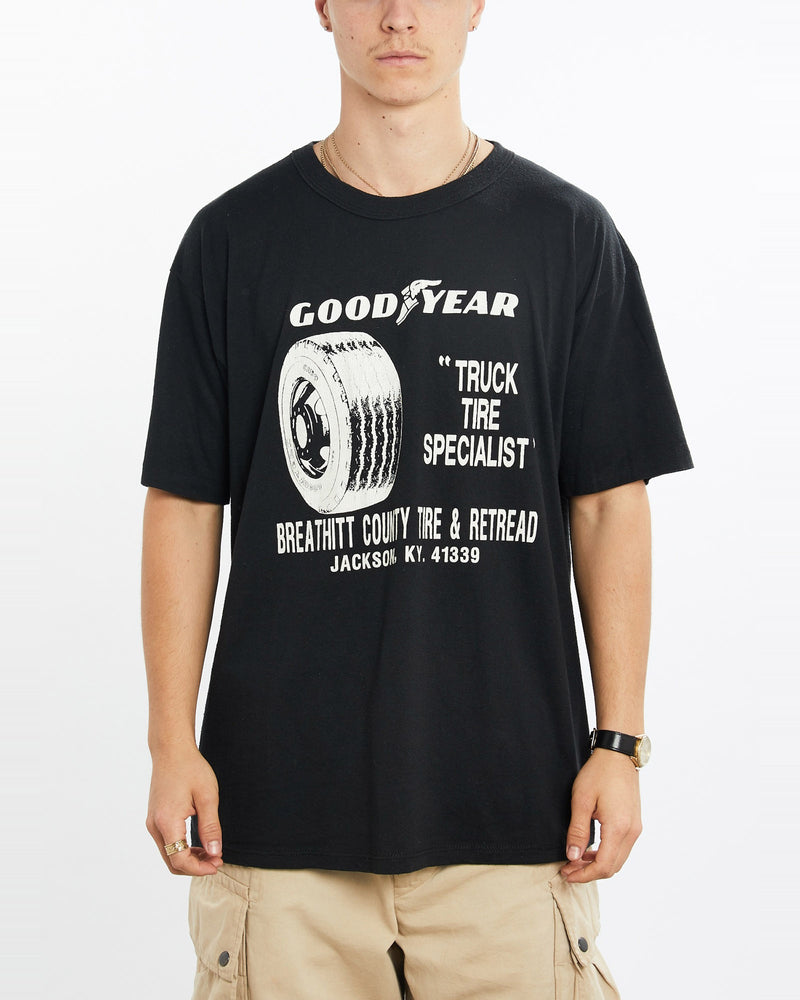 Vintage, 80s, Good, Year, Tire, Tee, The Real Deal, size large, colour Black, newtown, sydney, australia, thrift store, opshop, preloved, secondhand, sustainable, retro, antique, 70s, 80s, 90s, 2000s, 00s, fashion, clothing, streetwear, trendy, garment, style, boutique, store, shop, archive, sale, cheap, best, top, T-Shirts