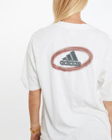 Vintage, 90s, Adidas, Tee, The Real Deal, size medium, colour White, newtown, sydney, australia, thrift store, opshop, preloved, secondhand, sustainable, retro, antique, 70s, 80s, 90s, 2000s, 00s, fashion, clothing, streetwear, trendy, garment, style, boutique, store, shop, archive, sale, cheap, best, top, T-Shirts