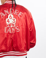 Vintage, 90s, Andre, Dan's, Club', Satin, Bomber, Jacket, The Real Deal, size large, colour Red, newtown, sydney, australia, thrift store, opshop, preloved, secondhand, sustainable, retro, antique, 70s, 80s, 90s, 2000s, 00s, fashion, clothing, streetwear, trendy, garment, style, boutique, store, shop, archive, sale, cheap, best, top, Jackets