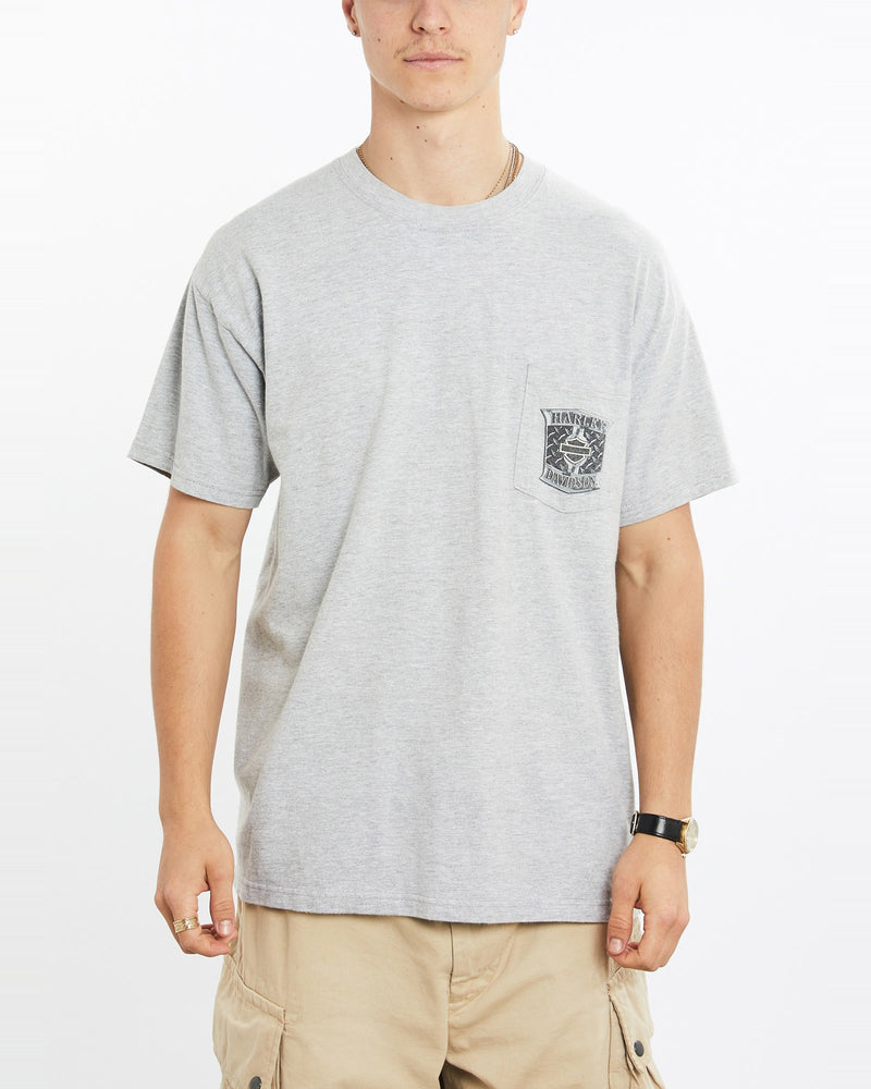 Vintage, Harley, Davidson, Tee, The Real Deal, size large, colour Grey, newtown, sydney, australia, thrift store, opshop, preloved, secondhand, sustainable, retro, antique, 70s, 80s, 90s, 2000s, 00s, fashion, clothing, streetwear, trendy, garment, style, boutique, store, shop, archive, sale, cheap, best, top, T-Shirts