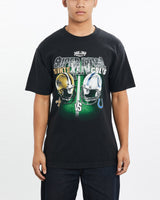 Vintage, NFL, Saints, vs, Colts, Super, Bowl, Tee, The Real Deal, size large, colour Black, newtown, sydney, australia, thrift store, opshop, preloved, secondhand, sustainable, retro, antique, 70s, 80s, 90s, 2000s, 00s, fashion, clothing, streetwear, trendy, garment, style, boutique, store, shop, archive, sale, cheap, best, top, T-Shirts