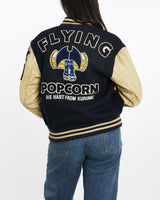 Vintage, 70s, Flying, Popcorn, Karume,, Japan', Varsity, Jacket, The Real Deal, size medium, colour Multicolour, newtown, sydney, australia, thrift store, opshop, preloved, secondhand, sustainable, retro, antique, 70s, 80s, 90s, 2000s, 00s, fashion, clothing, streetwear, trendy, garment, style, boutique, store, shop, archive, sale, cheap, best, top, Jackets