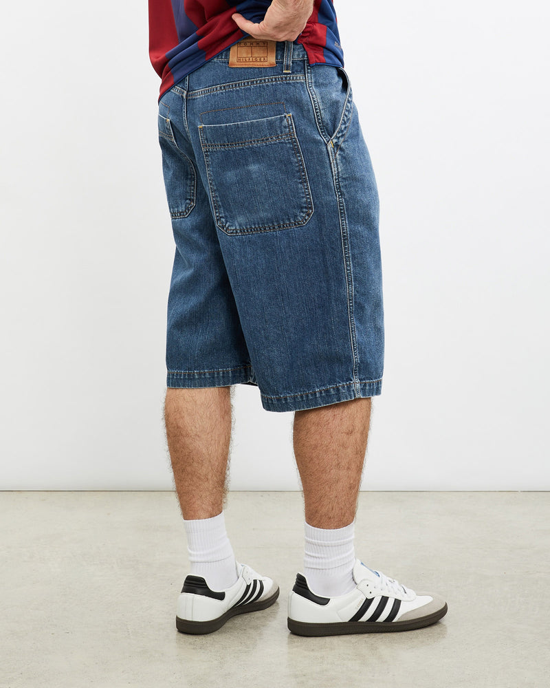 Vintage, Tommy, Hilfiger, Denim, Shorts, The Real Deal, size 32", colour Blue, newtown, sydney, australia, thrift store, opshop, preloved, secondhand, sustainable, retro, antique, 70s, 80s, 90s, 2000s, 00s, fashion, clothing, streetwear, trendy, garment, style, boutique, store, shop, archive, sale, cheap, best, top, Shorts