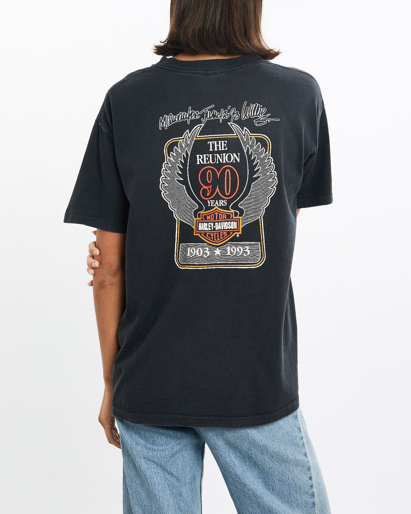 Vintage, 1993, Harley, Davidson, Tee, The Real Deal, size small, colour Black, newtown, sydney, australia, thrift store, opshop, preloved, secondhand, sustainable, retro, antique, 70s, 80s, 90s, 2000s, 00s, fashion, clothing, streetwear, trendy, garment, style, boutique, store, shop, archive, sale, cheap, best, top, T-Shirts