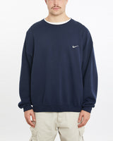 Vintage, 90s, Nike, Sweatshirt, The Real Deal, size extra large, colour Navy, newtown, sydney, australia, thrift store, opshop, preloved, secondhand, sustainable, retro, antique, 70s, 80s, 90s, 2000s, 00s, fashion, clothing, streetwear, trendy, garment, style, boutique, store, shop, archive, sale, cheap, best, top, Sweats and hoodies