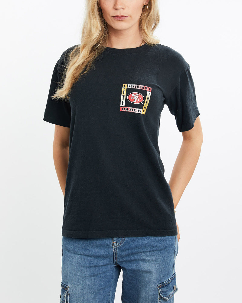 Vintage, 1991, NFL, San, Francisco, 49ers, Tee, The Real Deal, size medium, colour Black, newtown, sydney, australia, thrift store, opshop, preloved, secondhand, sustainable, retro, antique, 70s, 80s, 90s, 2000s, 00s, fashion, clothing, streetwear, trendy, garment, style, boutique, store, shop, archive, sale, cheap, best, top, T-Shirts