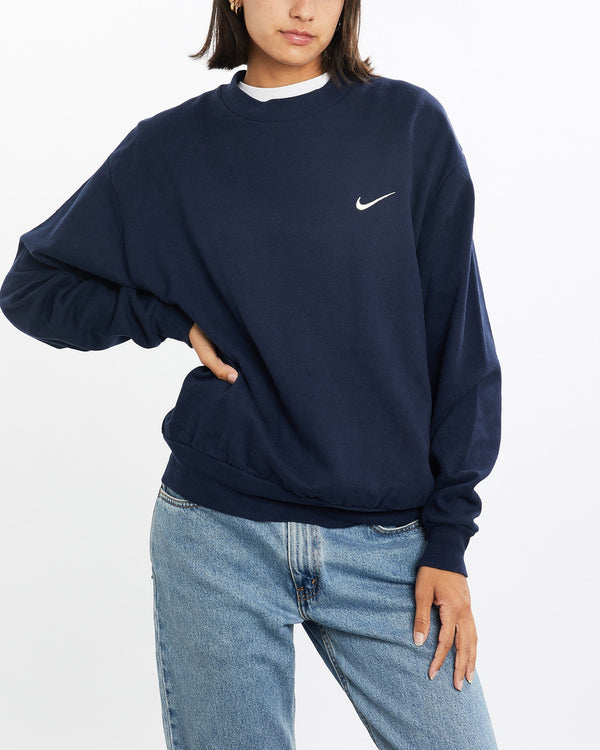 Vintage, 90s, Nike, Sweatshirt, The Real Deal, size medium, colour Navy, newtown, sydney, australia, thrift store, opshop, preloved, secondhand, sustainable, retro, antique, 70s, 80s, 90s, 2000s, 00s, fashion, clothing, streetwear, trendy, garment, style, boutique, store, shop, archive, sale, cheap, best, top, Sweats and hoodies