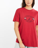 Vintage, Nautica, Tee, The Real Deal, size medium, colour Red, newtown, sydney, australia, thrift store, opshop, preloved, secondhand, sustainable, retro, antique, 70s, 80s, 90s, 2000s, 00s, fashion, clothing, streetwear, trendy, garment, style, boutique, store, shop, archive, sale, cheap, best, top, T-Shirts