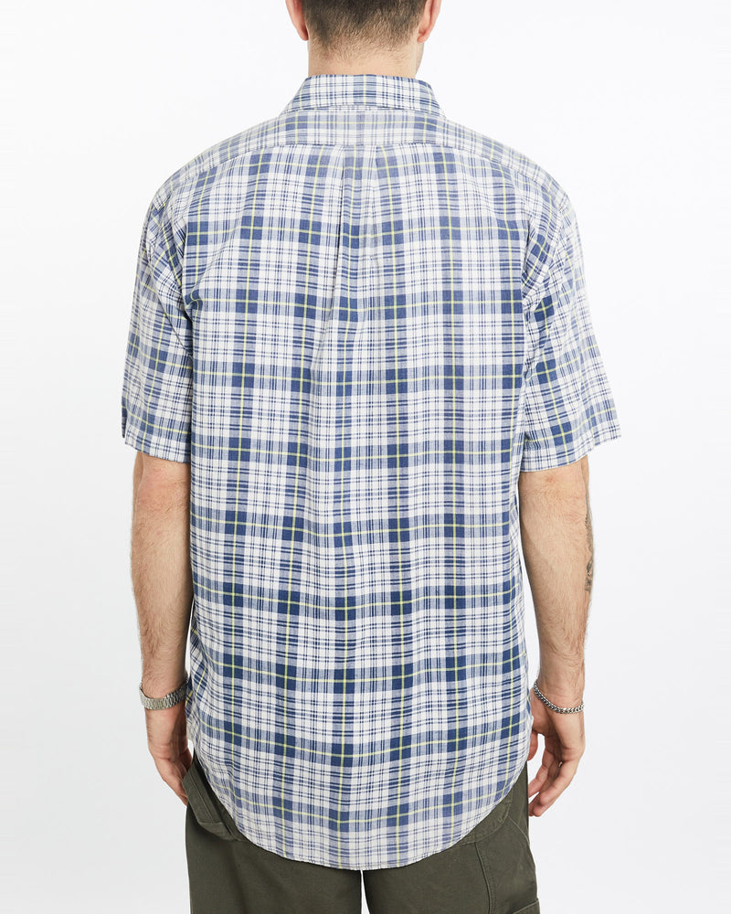 Vintage, 90s, Polo, Ralph, Lauren, Short, Sleeve, Button, Up, Shirt, The Real Deal, size extra large, colour Blue, newtown, sydney, australia, thrift store, opshop, preloved, secondhand, sustainable, retro, antique, 70s, 80s, 90s, 2000s, 00s, fashion, clothing, streetwear, trendy, garment, style, boutique, store, shop, archive, sale, cheap, best, top, Shirts