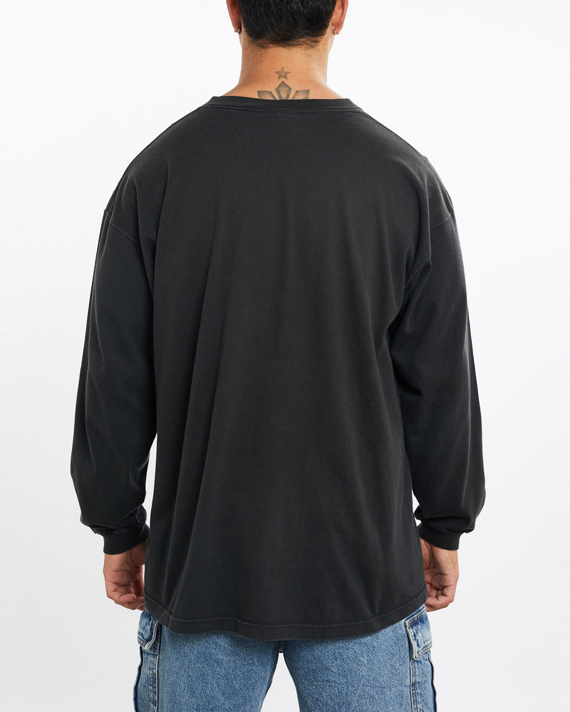 Vintage, Harley, Davidson, Long, Sleeve, Henley, Tee, The Real Deal, size extra large, colour Blue, newtown, sydney, australia, thrift store, opshop, preloved, secondhand, sustainable, retro, antique, 70s, 80s, 90s, 2000s, 00s, fashion, clothing, streetwear, trendy, garment, style, boutique, store, shop, archive, sale, cheap, best, top, T-Shirts