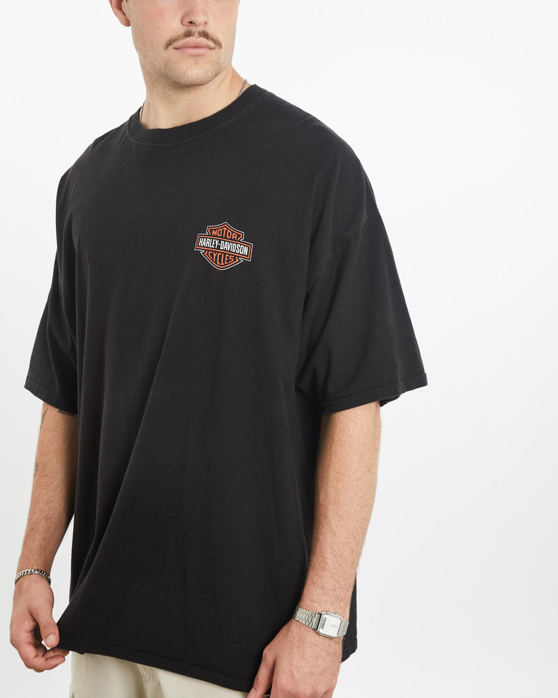 Vintage, Harley, Davidson, Tee, The Real Deal, size double extra large, colour Black, newtown, sydney, australia, thrift store, opshop, preloved, secondhand, sustainable, retro, antique, 70s, 80s, 90s, 2000s, 00s, fashion, clothing, streetwear, trendy, garment, style, boutique, store, shop, archive, sale, cheap, best, top, T-Shirts