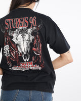 Vintage, 1996, Sturgis, Bike, Rally, Henley, Tee, The Real Deal, size large, colour Black, newtown, sydney, australia, thrift store, opshop, preloved, secondhand, sustainable, retro, antique, 70s, 80s, 90s, 2000s, 00s, fashion, clothing, streetwear, trendy, garment, style, boutique, store, shop, archive, sale, cheap, best, top, T-Shirts