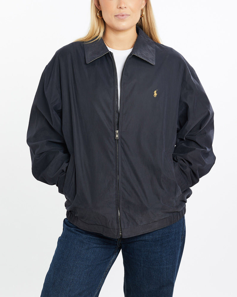 Vintage, 90s, Polo, Ralph, Lauren, Harrington, Jacket, The Real Deal, size medium, colour Navy, newtown, sydney, australia, thrift store, opshop, preloved, secondhand, sustainable, retro, antique, 70s, 80s, 90s, 2000s, 00s, fashion, clothing, streetwear, trendy, garment, style, boutique, store, shop, archive, sale, cheap, best, top, Jackets
