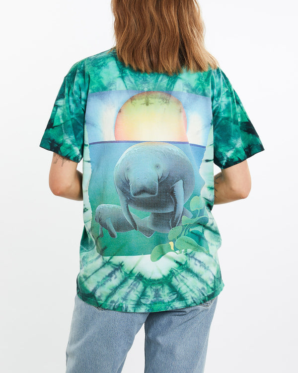 90s, Chapman, Graphics', Wildlife, Tie, Dye, Tee, The Real Deal, size medium, colour Green, newtown, sydney, australia, thrift store, opshop, preloved, secondhand, sustainable, retro, antique, 70s, 80s, 90s, 2000s, 00s, fashion, clothing, streetwear, trendy, garment, style, boutique, store, shop, archive, sale, cheap, best, top, T-Shirts