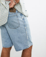 Vintage, Wrangler, Denim, Shorts, The Real Deal, size 35", colour Blue, newtown, sydney, australia, thrift store, opshop, preloved, secondhand, sustainable, retro, antique, 70s, 80s, 90s, 2000s, 00s, fashion, clothing, streetwear, trendy, garment, style, boutique, store, shop, archive, sale, cheap, best, top, Shorts