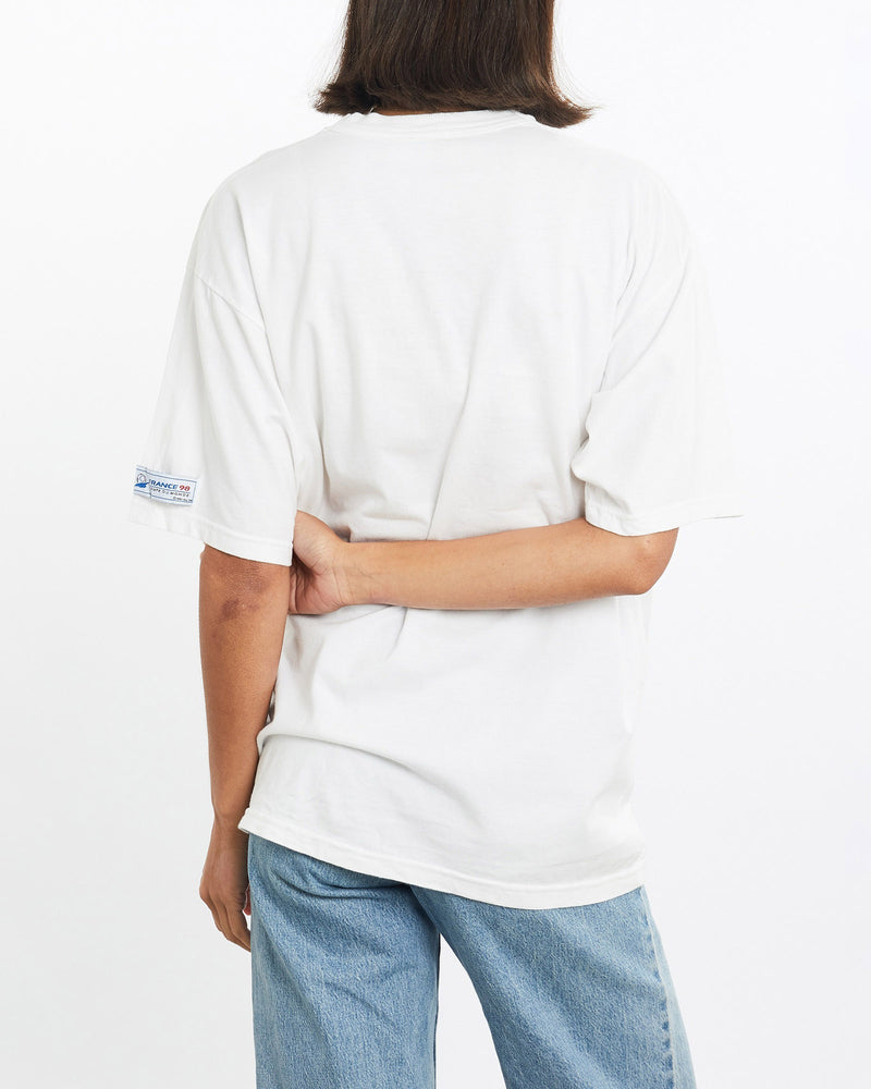 Vintage, 1998, France, FIFA, World, Cup, Tee, The Real Deal, size small, colour White, newtown, sydney, australia, thrift store, opshop, preloved, secondhand, sustainable, retro, antique, 70s, 80s, 90s, 2000s, 00s, fashion, clothing, streetwear, trendy, garment, style, boutique, store, shop, archive, sale, cheap, best, top, T-Shirts