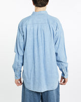 Vintage, 90s, Planet, Hollywood, Denim, Button, Up, Shirt, The Real Deal, size extra large, colour Blue, newtown, sydney, australia, thrift store, opshop, preloved, secondhand, sustainable, retro, antique, 70s, 80s, 90s, 2000s, 00s, fashion, clothing, streetwear, trendy, garment, style, boutique, store, shop, archive, sale, cheap, best, top, Shirts