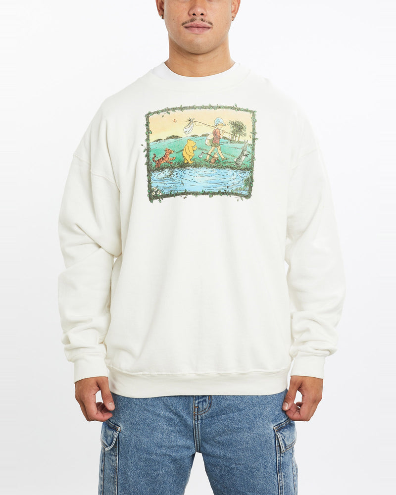 Vintage, 90s, Disney, Winnie, The, Pooh, Sweatshirt, The Real Deal, size extra large, colour White, newtown, sydney, australia, thrift store, opshop, preloved, secondhand, sustainable, retro, antique, 70s, 80s, 90s, 2000s, 00s, fashion, clothing, streetwear, trendy, garment, style, boutique, store, shop, archive, sale, cheap, best, top, Sweats and hoodies