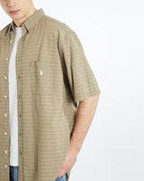 Vintage, 90s, Polo, Ralph, Lauren, Short, Sleeve, Button, Up, Shirt, The Real Deal, size extra large, colour Brown, newtown, sydney, australia, thrift store, opshop, preloved, secondhand, sustainable, retro, antique, 70s, 80s, 90s, 2000s, 00s, fashion, clothing, streetwear, trendy, garment, style, boutique, store, shop, archive, sale, cheap, best, top, Shirts