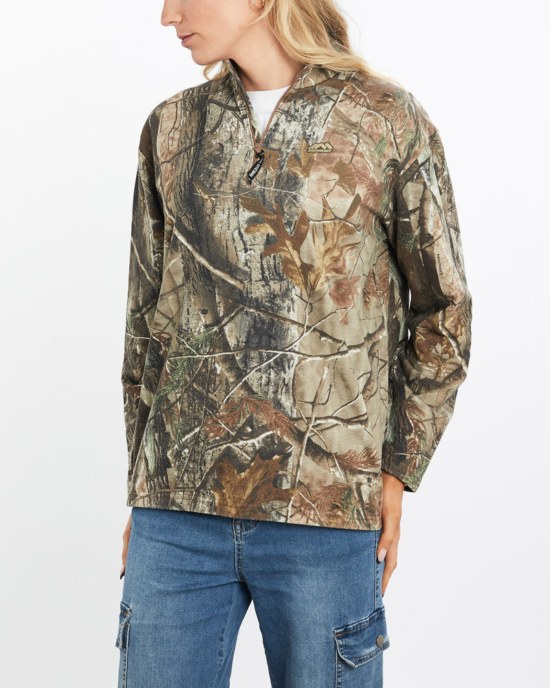 Vintage, Realtree, Camo, Quarter, Zip, Sweatshirt, The Real Deal, size medium, colour Green, newtown, sydney, australia, thrift store, opshop, preloved, secondhand, sustainable, retro, antique, 70s, 80s, 90s, 2000s, 00s, fashion, clothing, streetwear, trendy, garment, style, boutique, store, shop, archive, sale, cheap, best, top, Sweats and hoodies