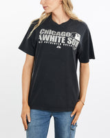 Vintage, MLB, Chicago, White, Sox, Tee, The Real Deal, size medium, colour Black, newtown, sydney, australia, thrift store, opshop, preloved, secondhand, sustainable, retro, antique, 70s, 80s, 90s, 2000s, 00s, fashion, clothing, streetwear, trendy, garment, style, boutique, store, shop, archive, sale, cheap, best, top, T-Shirts