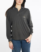 Vintage, 90s, Gianni, Valentino, Long, Sleeve, Polo, Shirt, The Real Deal, size medium, colour Grey, newtown, sydney, australia, thrift store, opshop, preloved, secondhand, sustainable, retro, antique, 70s, 80s, 90s, 2000s, 00s, fashion, clothing, streetwear, trendy, garment, style, boutique, store, shop, archive, sale, cheap, best, top, Shirts