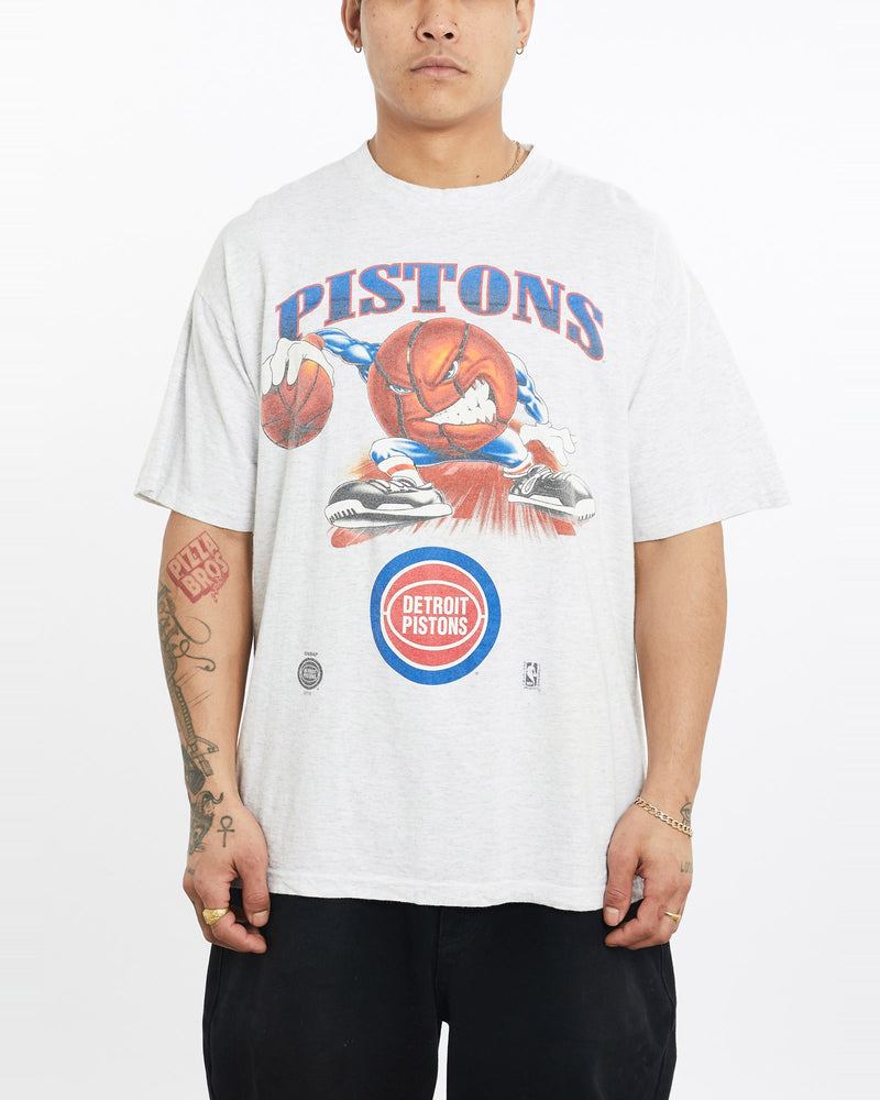 Vintage, 90s, NBA, Detroit, Pistons, Tee, The Real Deal, size extra large, colour Grey, newtown, sydney, australia, thrift store, opshop, preloved, secondhand, sustainable, retro, antique, 70s, 80s, 90s, 2000s, 00s, fashion, clothing, streetwear, trendy, garment, style, boutique, store, shop, archive, sale, cheap, best, top, T-Shirts