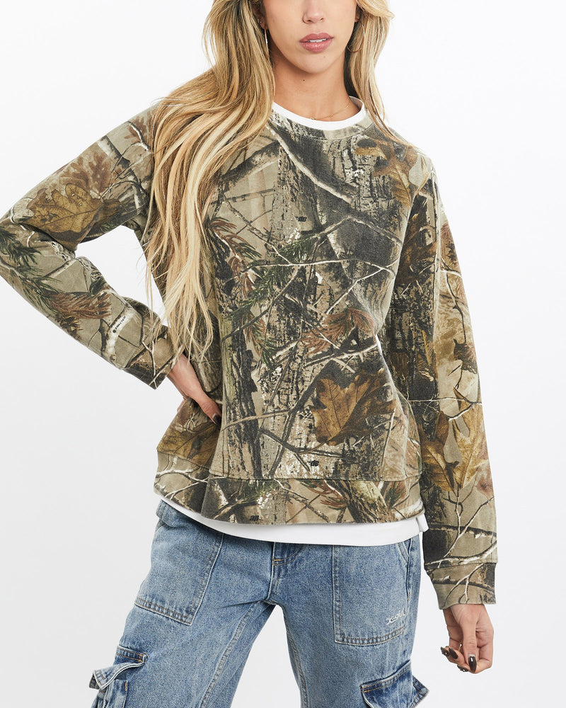 Vintage, Realtree, Camo, Sweatshirt, The Real Deal, size extra small, colour Multicolour, newtown, sydney, australia, thrift store, opshop, preloved, secondhand, sustainable, retro, antique, 70s, 80s, 90s, 2000s, 00s, fashion, clothing, streetwear, trendy, garment, style, boutique, store, shop, archive, sale, cheap, best, top, Sweats and hoodies