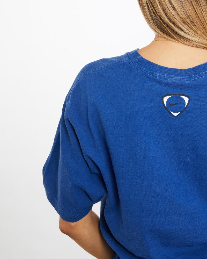 Vintage, Nike, Soccer, Tee, The Real Deal, size medium, colour Blue, newtown, sydney, australia, thrift store, opshop, preloved, secondhand, sustainable, retro, antique, 70s, 80s, 90s, 2000s, 00s, fashion, clothing, streetwear, trendy, garment, style, boutique, store, shop, archive, sale, cheap, best, top, T-Shirts