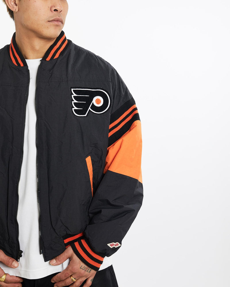 Vintage, NHL, Philadelphia, Flyers, Bomber, Jacket, The Real Deal, size extra large, colour Multicolour, newtown, sydney, australia, thrift store, opshop, preloved, secondhand, sustainable, retro, antique, 70s, 80s, 90s, 2000s, 00s, fashion, clothing, streetwear, trendy, garment, style, boutique, store, shop, archive, sale, cheap, best, top, Jackets