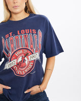 Vintage, 1992, MLB, St., Louis, Cardinals, Tee, The Real Deal, size medium, colour Navy, newtown, sydney, australia, thrift store, opshop, preloved, secondhand, sustainable, retro, antique, 70s, 80s, 90s, 2000s, 00s, fashion, clothing, streetwear, trendy, garment, style, boutique, store, shop, archive, sale, cheap, best, top, T-Shirts