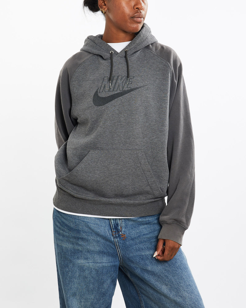 Vintage, Nike, Hooded, Sweatshirt, The Real Deal, size medium, colour Grey, newtown, sydney, australia, thrift store, opshop, preloved, secondhand, sustainable, retro, antique, 70s, 80s, 90s, 2000s, 00s, fashion, clothing, streetwear, trendy, garment, style, boutique, store, shop, archive, sale, cheap, best, top, Sweats and hoodies