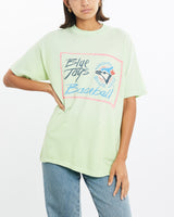 Vintage, 1990, MLB, Toronto, Blue, Jays, Tee, The Real Deal, size medium, colour Green, newtown, sydney, australia, thrift store, opshop, preloved, secondhand, sustainable, retro, antique, 70s, 80s, 90s, 2000s, 00s, fashion, clothing, streetwear, trendy, garment, style, boutique, store, shop, archive, sale, cheap, best, top, T-Shirts