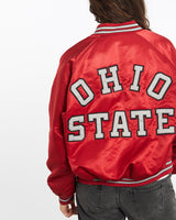 Vintage, 90s, Ohio, State, University, Satin, Bomber, Jacket, The Real Deal, size medium, colour Red, newtown, sydney, australia, thrift store, opshop, preloved, secondhand, sustainable, retro, antique, 70s, 80s, 90s, 2000s, 00s, fashion, clothing, streetwear, trendy, garment, style, boutique, store, shop, archive, sale, cheap, best, top, Jackets