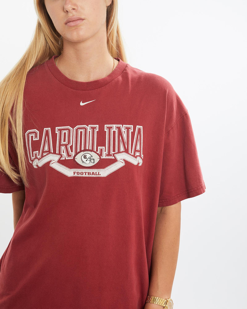 Vintage, Nike, University, of, Carolina, Football, Tee, The Real Deal, size medium, colour Red, newtown, sydney, australia, thrift store, opshop, preloved, secondhand, sustainable, retro, antique, 70s, 80s, 90s, 2000s, 00s, fashion, clothing, streetwear, trendy, garment, style, boutique, store, shop, archive, sale, cheap, best, top, T-Shirts