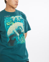 Vintage, Manatee, Wildlife, Tee, The Real Deal, size extra large, colour Green, newtown, sydney, australia, thrift store, opshop, preloved, secondhand, sustainable, retro, antique, 70s, 80s, 90s, 2000s, 00s, fashion, clothing, streetwear, trendy, garment, style, boutique, store, shop, archive, sale, cheap, best, top, T-Shirts