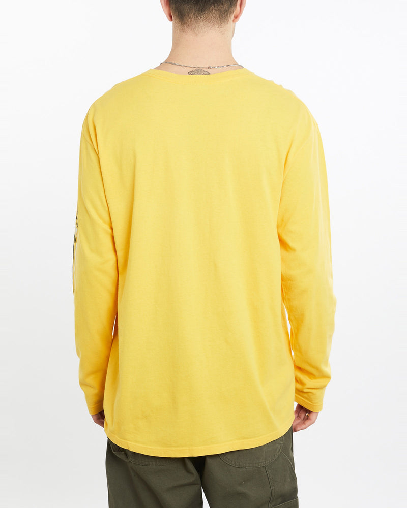 Vintage, Nike, Long, Sleeve, Tee, The Real Deal, size extra large, colour Yellow, newtown, sydney, australia, thrift store, opshop, preloved, secondhand, sustainable, retro, antique, 70s, 80s, 90s, 2000s, 00s, fashion, clothing, streetwear, trendy, garment, style, boutique, store, shop, archive, sale, cheap, best, top, T-Shirts