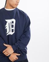 Vintage, MLB, Detroit, Tigers, Sweatshirt, The Real Deal, size large, colour Navy, newtown, sydney, australia, thrift store, opshop, preloved, secondhand, sustainable, retro, antique, 70s, 80s, 90s, 2000s, 00s, fashion, clothing, streetwear, trendy, garment, style, boutique, store, shop, archive, sale, cheap, best, top, Sweats and hoodies