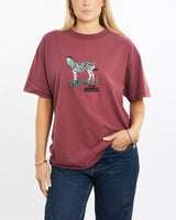 Vintage, 90s, Disney's, Animal, Kingdom, Zebra, Wildlife, Tee, The Real Deal, size medium, colour Burgundy, newtown, sydney, australia, thrift store, opshop, preloved, secondhand, sustainable, retro, antique, 70s, 80s, 90s, 2000s, 00s, fashion, clothing, streetwear, trendy, garment, style, boutique, store, shop, archive, sale, cheap, best, top, T-Shirts