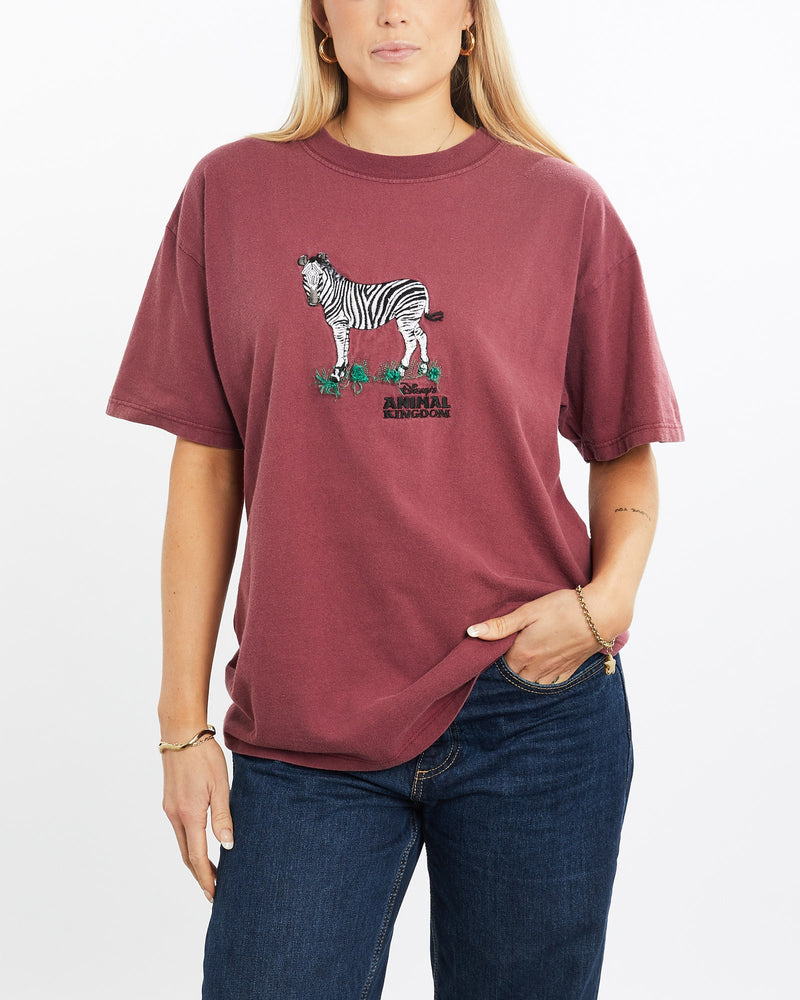 Vintage, 90s, Disney's, Animal, Kingdom, Zebra, Wildlife, Tee, The Real Deal, size medium, colour Burgundy, newtown, sydney, australia, thrift store, opshop, preloved, secondhand, sustainable, retro, antique, 70s, 80s, 90s, 2000s, 00s, fashion, clothing, streetwear, trendy, garment, style, boutique, store, shop, archive, sale, cheap, best, top, T-Shirts
