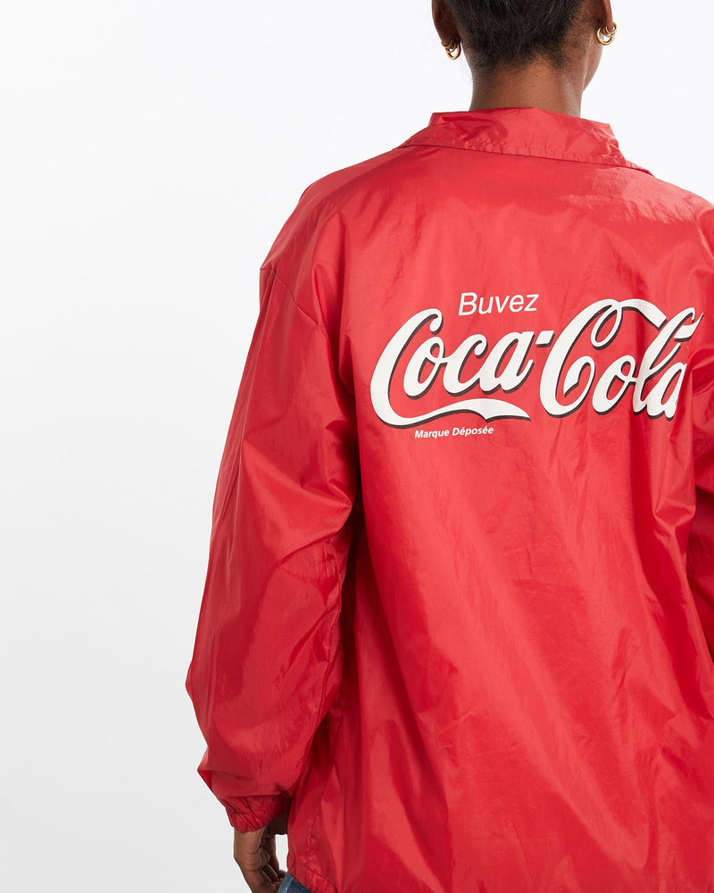 Vintage, 90s, Coca, Cola, Coaches, Jacket, The Real Deal, size medium, colour Red, newtown, sydney, australia, thrift store, opshop, preloved, secondhand, sustainable, retro, antique, 70s, 80s, 90s, 2000s, 00s, fashion, clothing, streetwear, trendy, garment, style, boutique, store, shop, archive, sale, cheap, best, top, Jackets