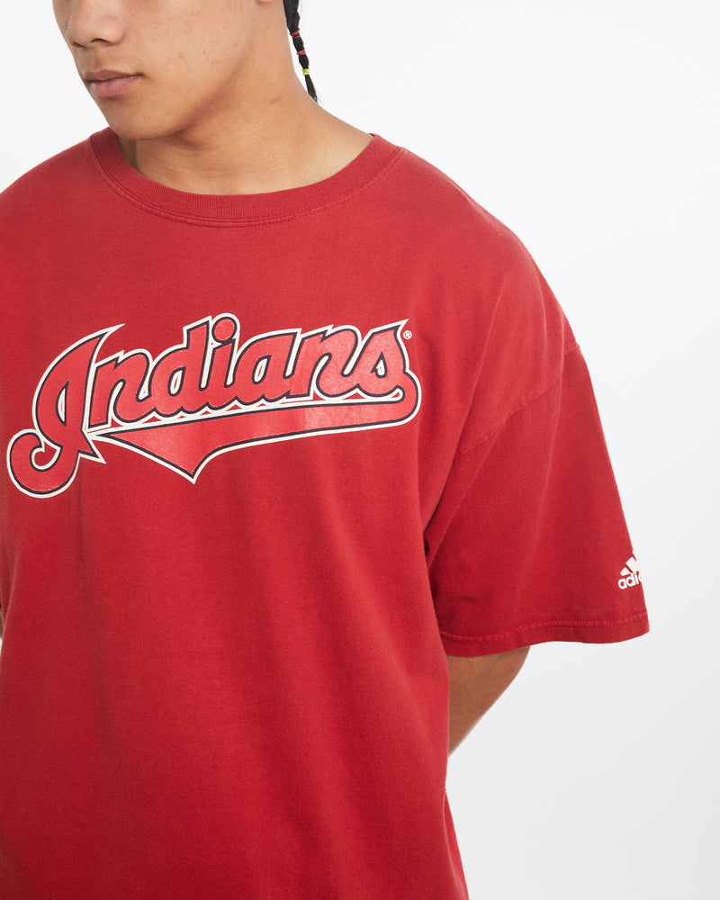 Vintage Adidas MLB Cleveland Indians Tee <br>L , The Real Deal , newtown, sydney, australia, thrift store, opshop, preloved, secondhand, sustainable, retro, antique, 70s, 80s, 90s, 2000s, 00s, fashion, clothing, streetwear, trendy, garment, style, boutique, store, shop, archive, sale, cheap, best, top